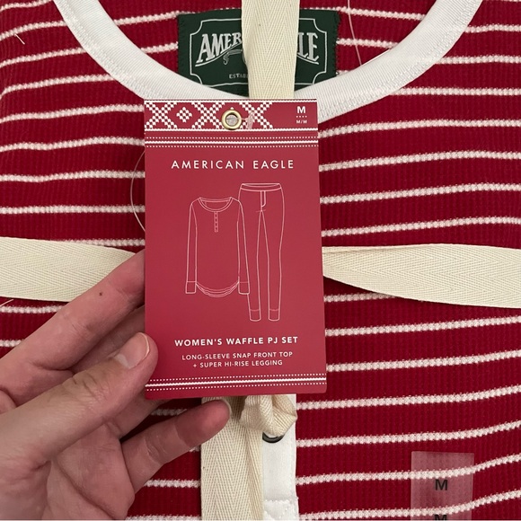 America Eagle Womens Waffle PJ Set - Picture 2 of 3
